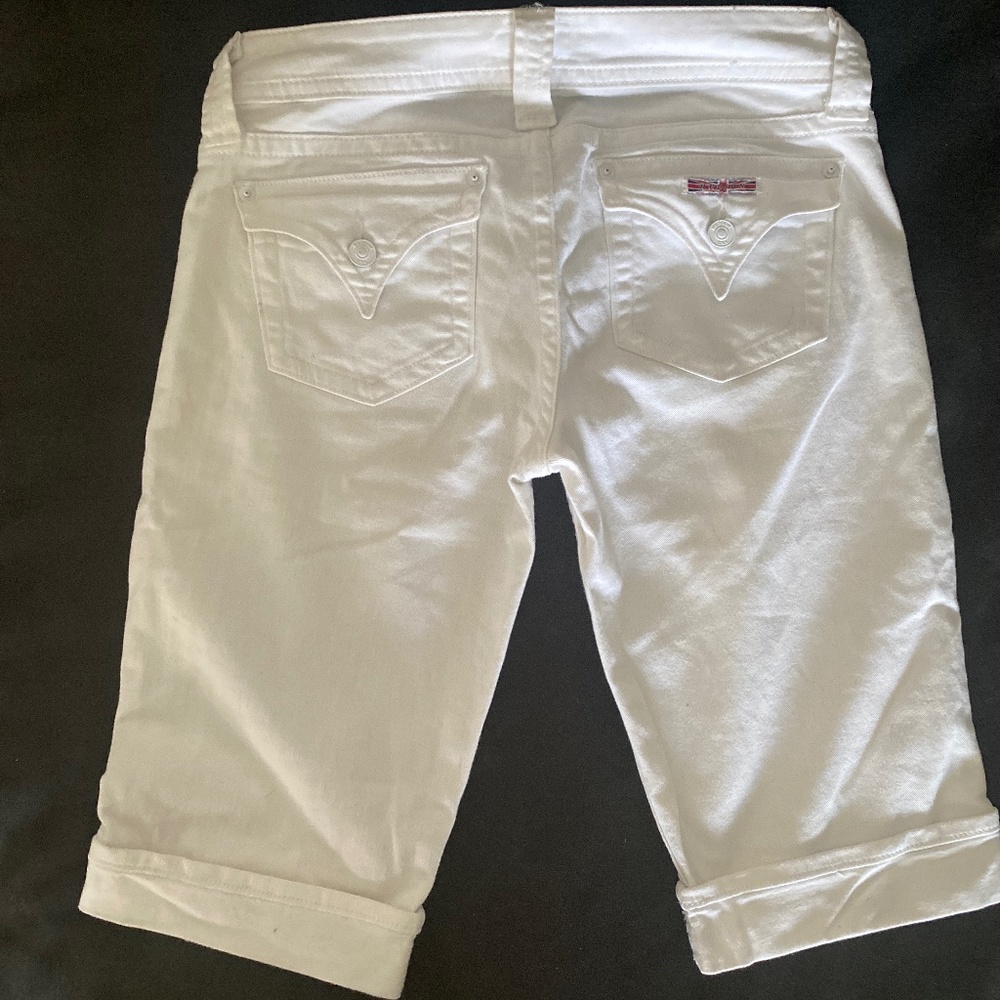 New Hudson white Bermuda cropped cuffed Palermo jean shorts size 29